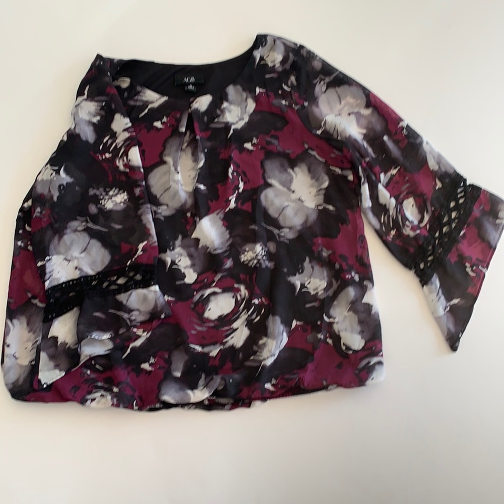 AGB Chiffon Blouse with Dramatic Print